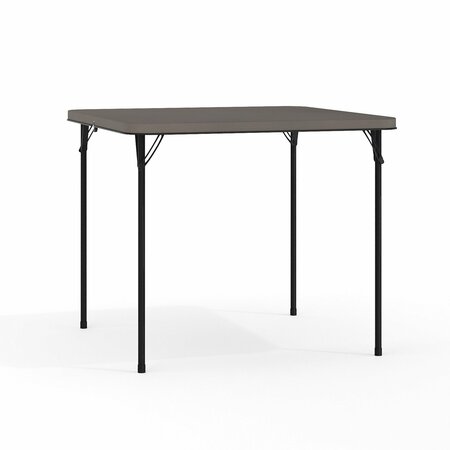 Flash Furniture Square Folding Table, 34" W, 34" L, 28.5" H, Plastic Top, Grey DAD-LF-86-DG-GG